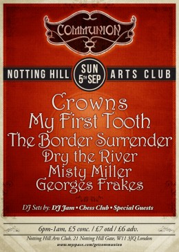 Nottinghill Arts Club 5th September Nottinghill Arts Club 5th September