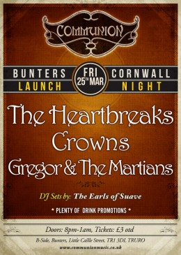 COMMUNION CORNWALL launches at Truro’s B-Side March 25th