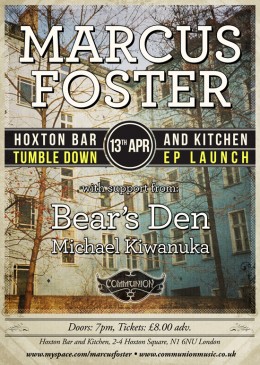 Marcus Foster EP Launch at Hoxton Bar And Kitchen
