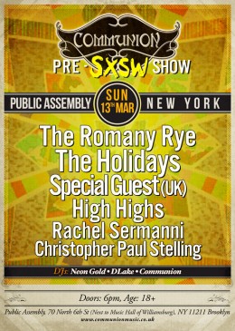Communion NYC Pre-SXSW show, THIS Sunday!