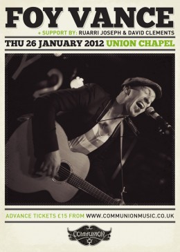 Foy Vance at Union Chapel on 26th January