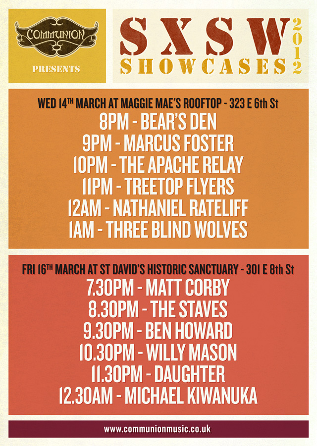 SXSW 2012 Showcases