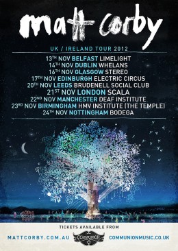 Matt Corby Europe & UK Headline Tour 2012