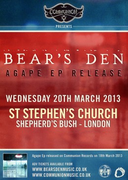Bear’s Den ‘Agape’ EP Release Show March 2013